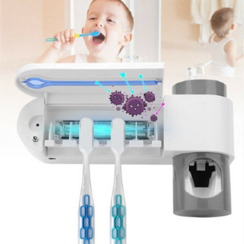 Soporte Cepillos Esterilizador UV Dispensador Crema Dental ECUV